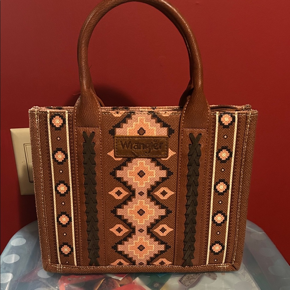 Wrangler Brown and Tan Patterned Tote